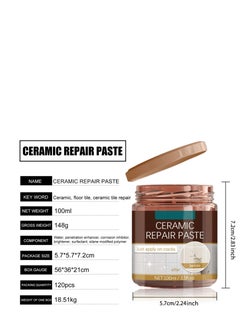 Generic Ceramic Tile Repair Paste, 100ml Porcelain Repair Kit, Bathtub Repair Paste, Enamel Fiberglass Porcelain Acrylic Repair Cream, Tile Tub Sink and Shower Repair Paste for Scratches Holes Cracks  - Image 2