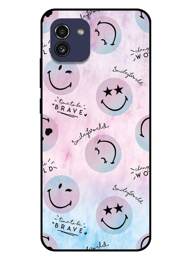 EYE CATCH Printed Protective Case Cover For Samsung Galaxy A03  -  Smiley Faces - Image 1