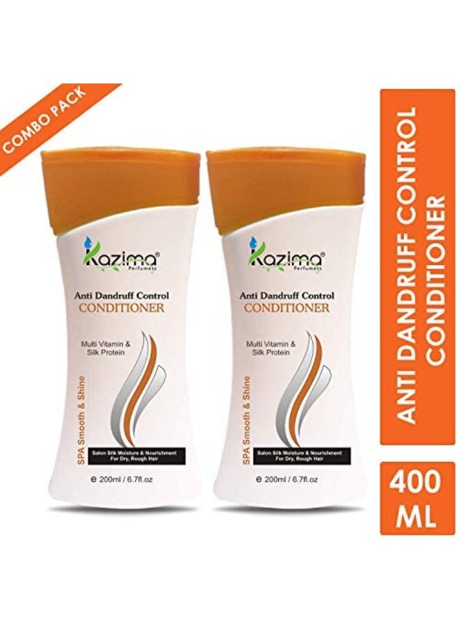 KAZIMA Anti Dandruff Control Conditioner For Hair Fall Defense, Helps Prevent Hair Loss, Total Damage Care, Silky Smooth Care, Moisture Conditioner, 200 ml (Pack of 2) - Image 3