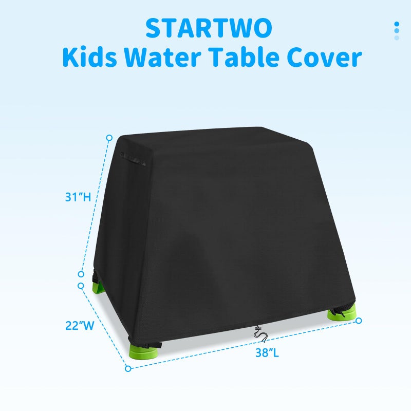 STARTWO Kids Water Table Cover Fit Rain Showers Splash Pond Water Table, Waterproof Outdoor Toys Cover - Black (Cover Only) - Image 2