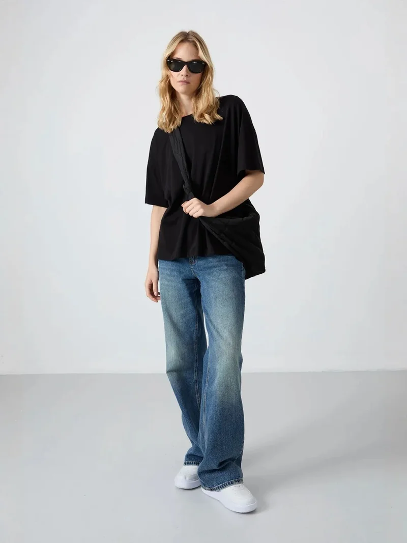 TOMMYLIFE TOMMY Oversized Cotton-Modal Crew Neck T-Shirt
