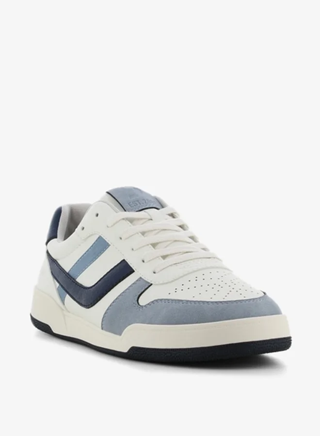 SJ Men's Panelled Sneakers with Lace-Up Closure