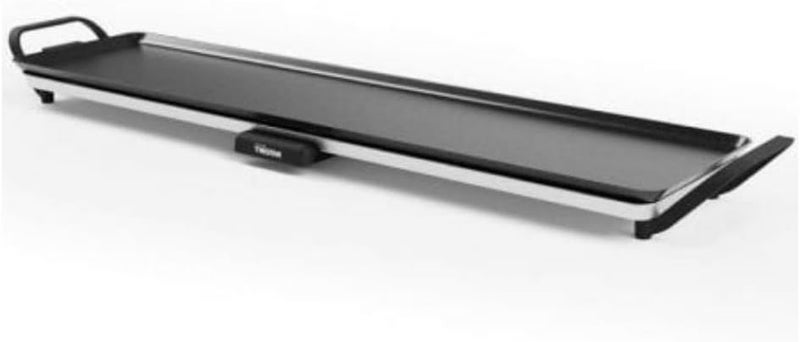 Slim XL Tabletop Grill Large Cooking Surface 90 x 23 cm Adjustable Thermostat Non-stick Coating Removable Fat Collector Tray Easy Clean BP-2669