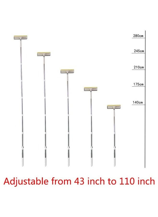 GEDUORIE - GEDUORIE Window Cleaning Mop and Squeegee with Microfiber Pad,Adjustable Long Handle Window Wiper High Window Cleaning Kit with Pole Telescopic Window Cleaner Tool (43''-110'' ) - Image 1