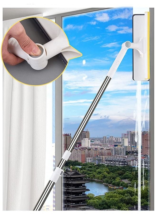 GEDUORIE - GEDUORIE Window Cleaning Mop and Squeegee with Microfiber Pad,Adjustable Long Handle Window Wiper High Window Cleaning Kit with Pole Telescopic Window Cleaner Tool (43''-110'' ) - Image 1