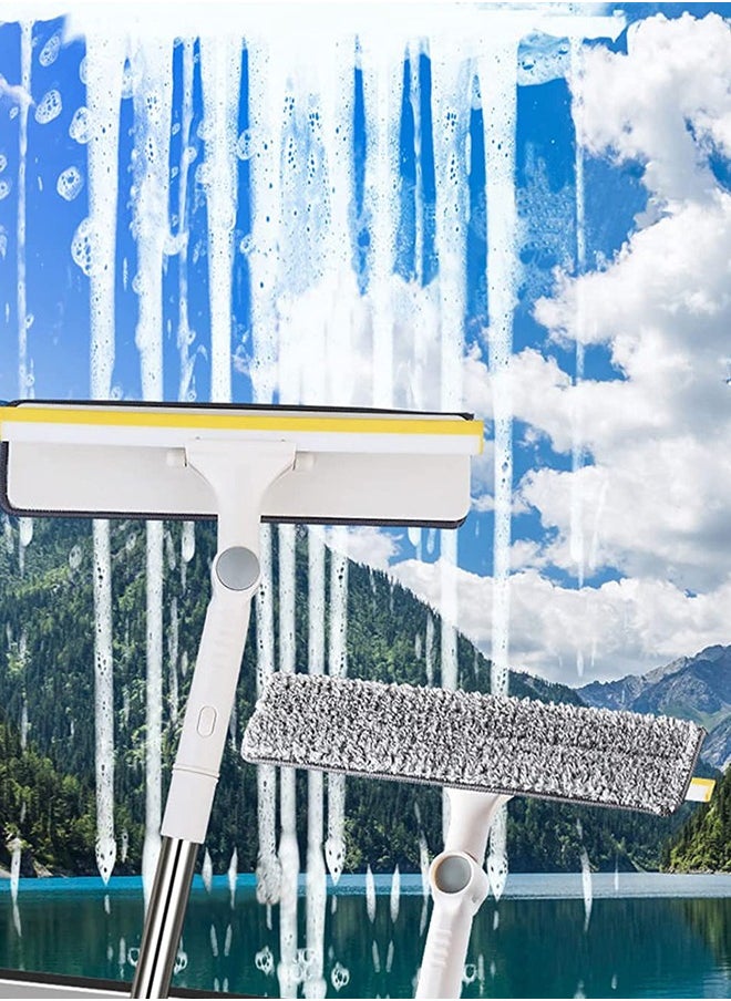 GEDUORIE - GEDUORIE Window Cleaning Mop and Squeegee with Microfiber Pad,Adjustable Long Handle Window Wiper High Window Cleaning Kit with Pole Telescopic Window Cleaner Tool (43''-110'' ) - Image 1