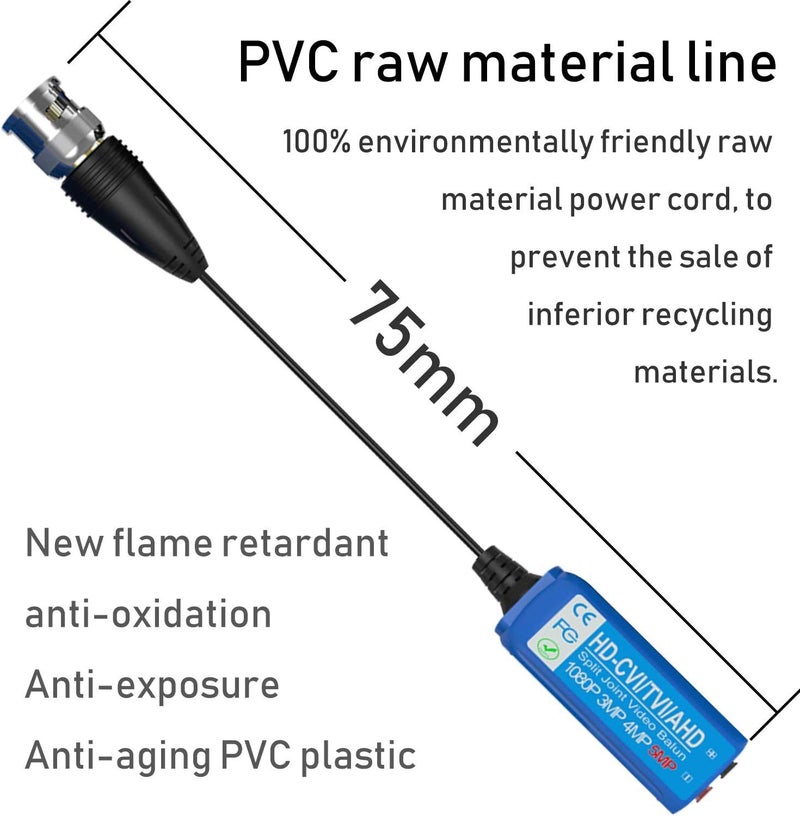 LipiWorld 5MP Split Joint Mini CCTV BNC HDCVITVICVBSAHD Passive Transceiver Video Balun Pack3 - Image 5