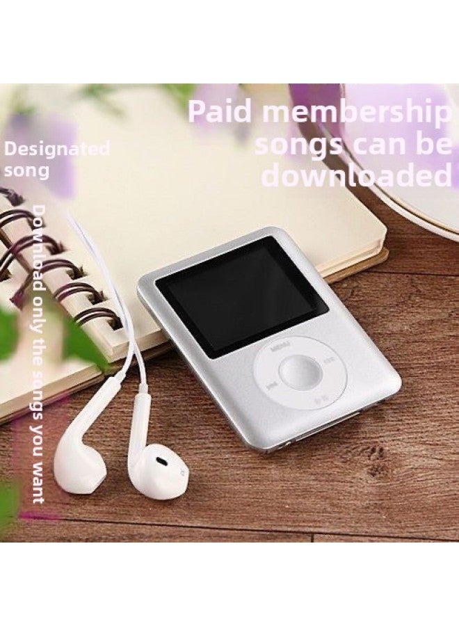 MP3 Player - Bluetooth MP3 Player for Students - Silver, 4gb - Portable Music Player, English Learning Dictionary, Walkman, Wireless Study, Mp4 Support, Exam Listening - Image 1