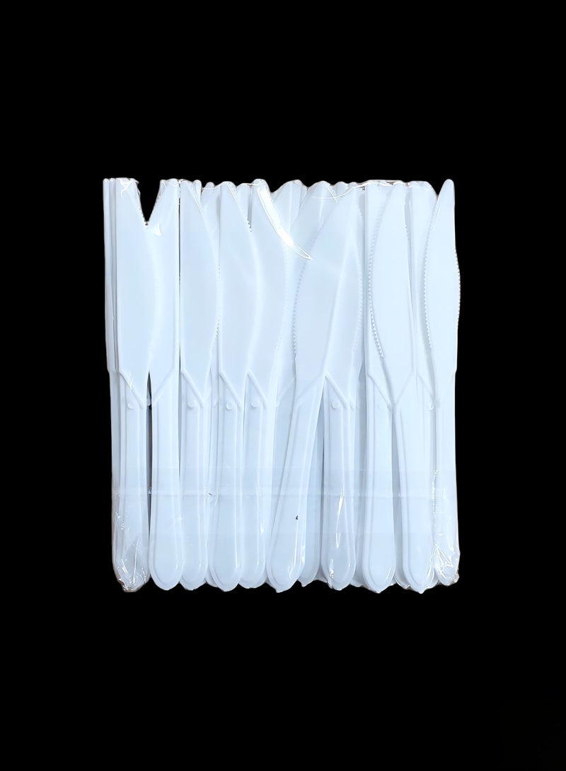 كرنو سكاكين بلاستيك - 50 قطعة - ابيض - Image 2