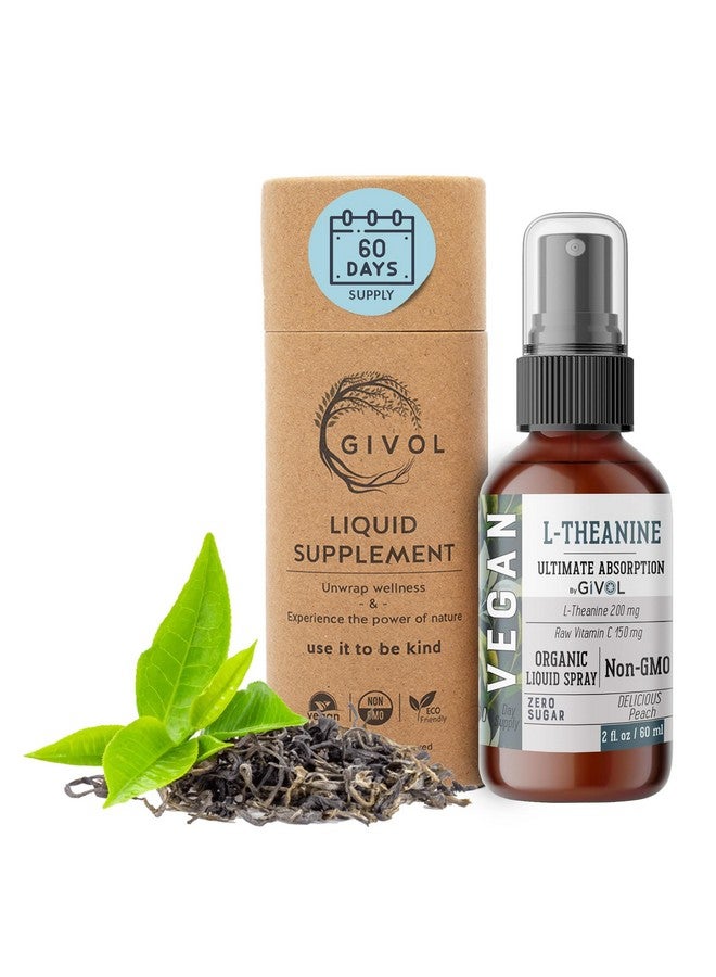 GIVOL GIVOL 200mg L-Theanine & 150mg Vitamin C Liquid Spray for Kids & Adults - Real Peach Extract Flavor - Non-GMO, Gluten Free, Sugar Free, Alcohol Free, All Natural - 2 Fl Oz 60 Days Supply  - Image 1