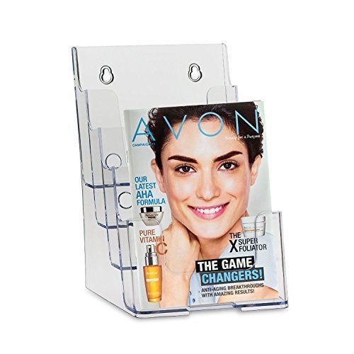 SourceOne 6 inch Wide 1/2 Page Multi-Pocket Booklet and Brochure Holder – Clear Acrylic Organizer – 4 Tier - Image 2