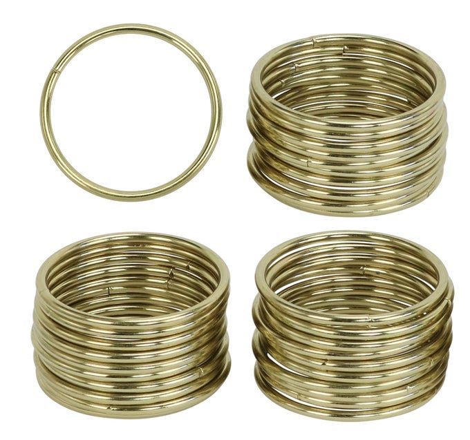 30PACK METAL MACRAME RINGS 2INCH DIAMETER 3MM THICK GOLD TONE