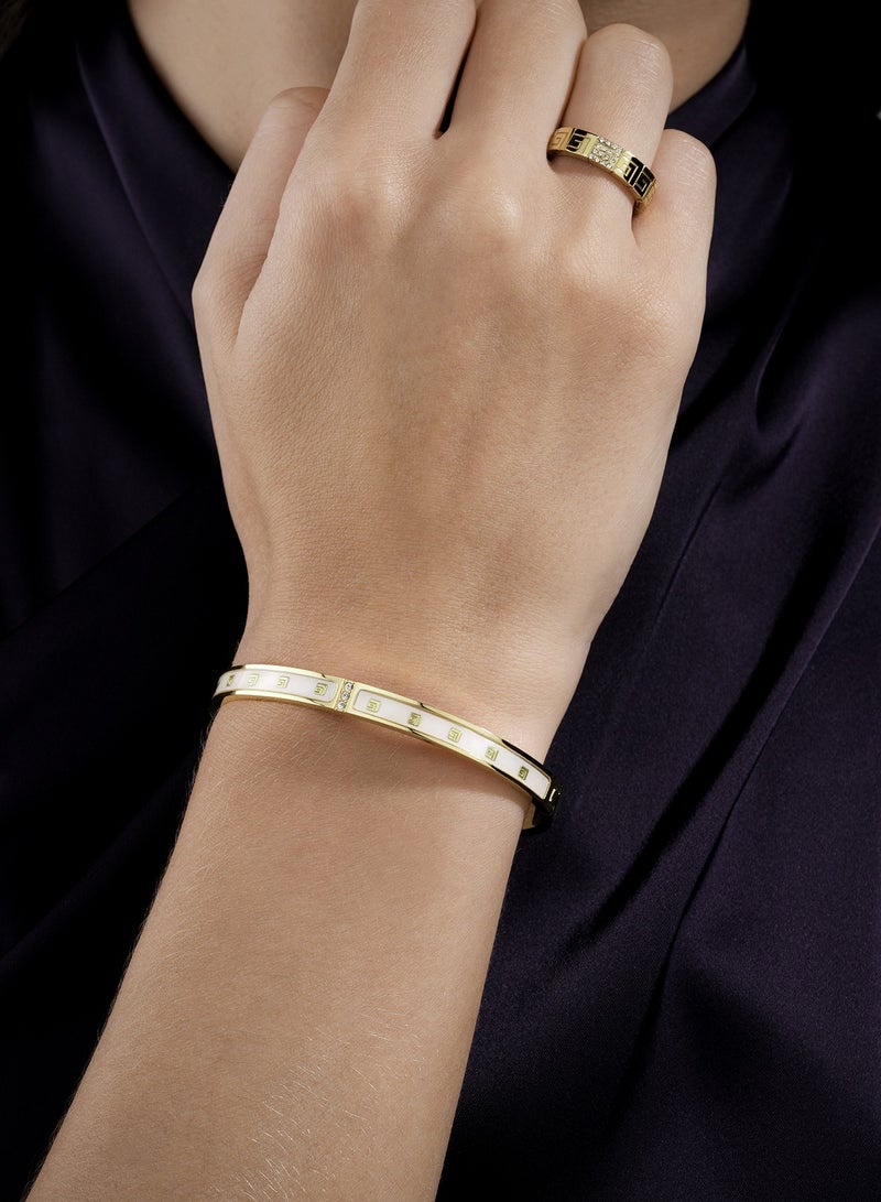Guy Laroche Grace White and Gold Plated Bangle for Women - Image 4