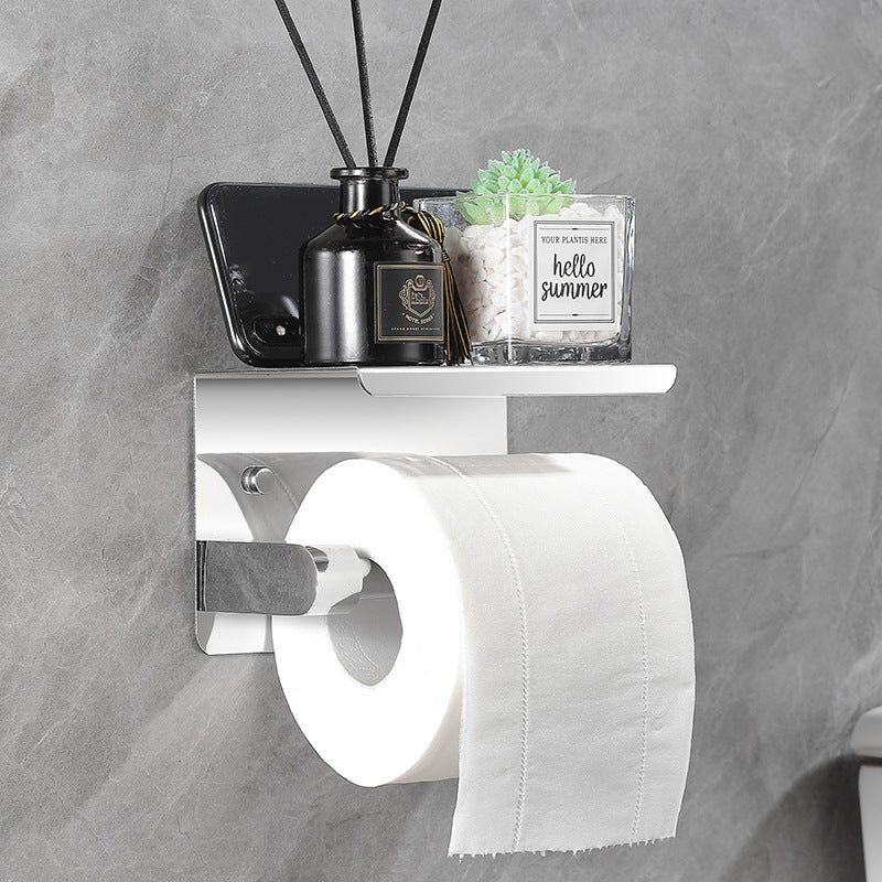 El Gun Gray Toilet Paper Holder 304 Stainless Steel Punch-Free Roll Paper Holder Black Lazy Tissue Holder - Image 4