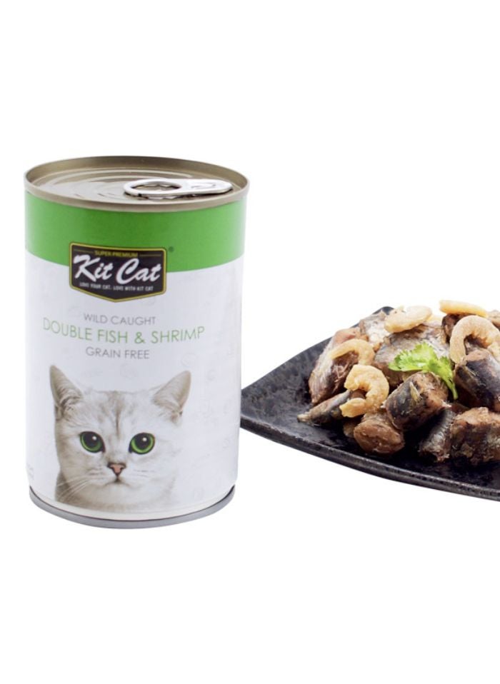 Kit Cat Wild Caught Double Fish & Shrimp 3 x 400g - Image 2