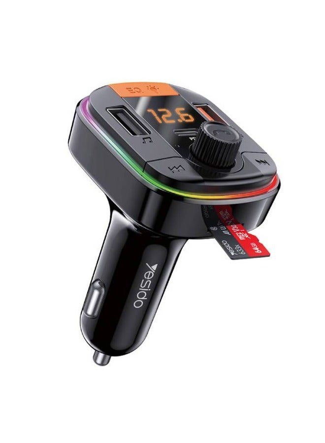 ELTRAZONE Y45 43W PD + QC3.0 FM Transmitter Car Charger – Fast Charging and Wireless Audio Solution - Image 1