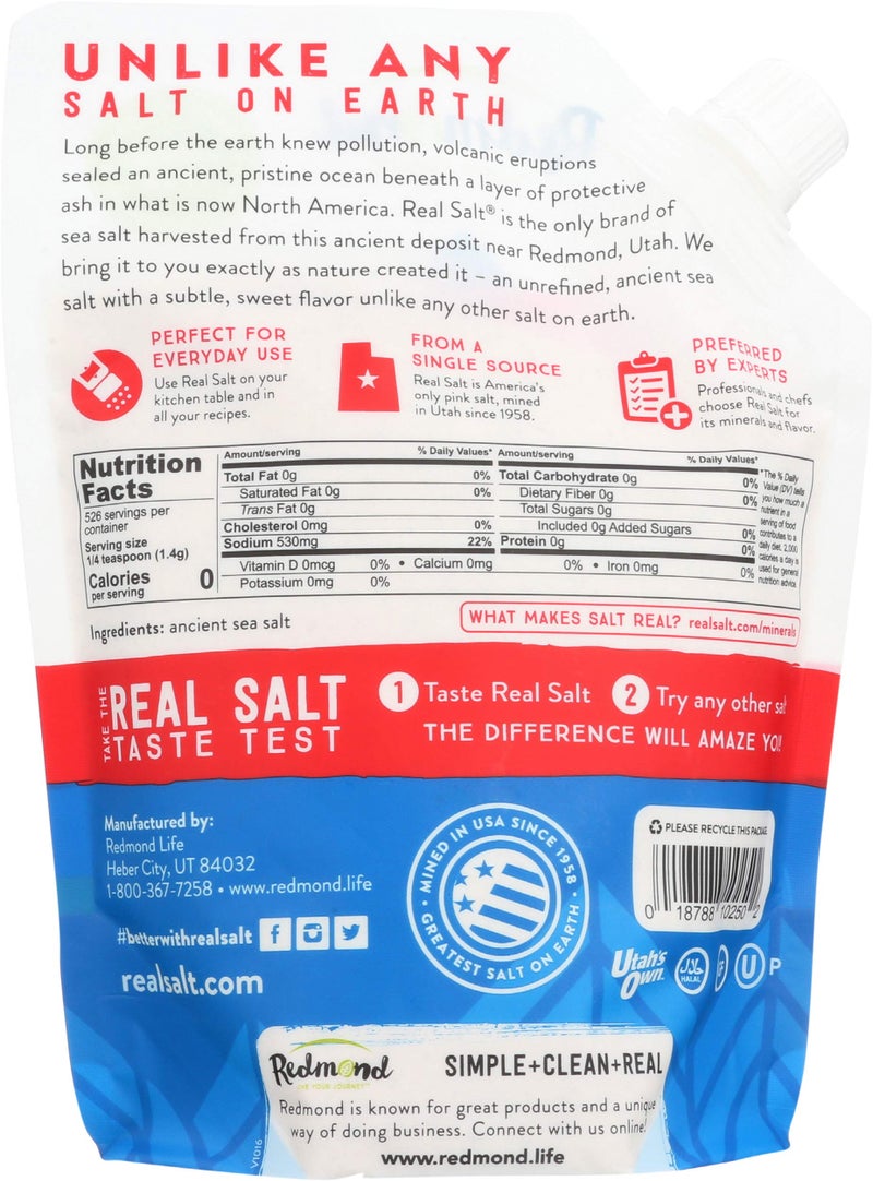 Redmond Real Salt - Ancient Fine Sea Salt, Unrefined Mineral Salt, 26 Ounce Pouch (3 Pack) - Image 2