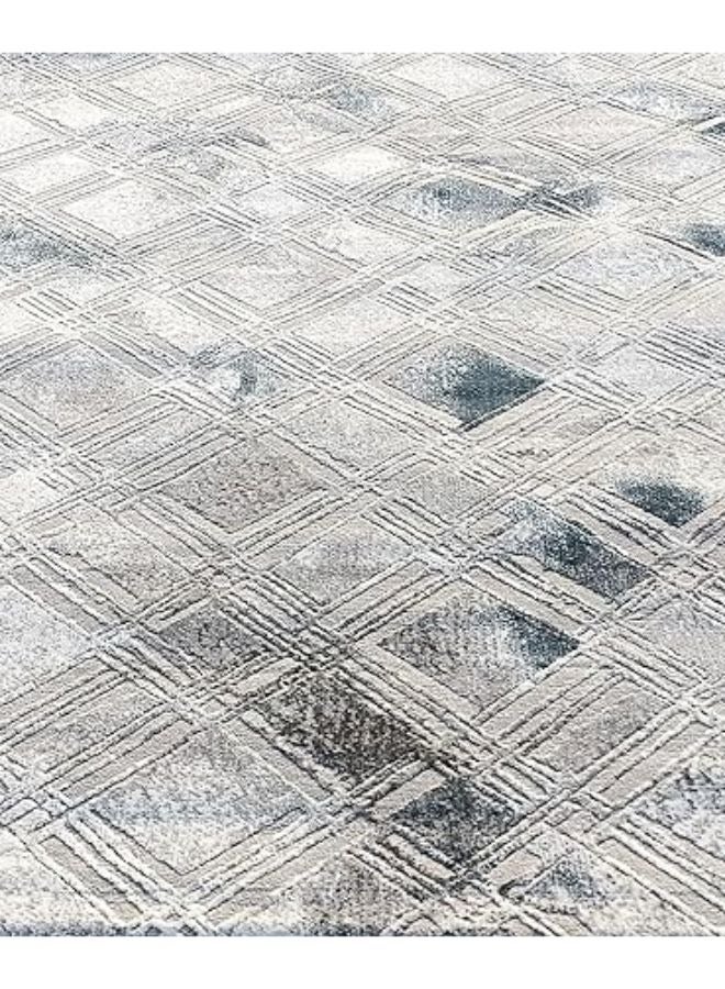 هارموني هوم سجادة ناعمة من هارموني هوم، 200x300 سم، بساط كشمير مضفر مقاوم للانزلاق لغرفة المعيشة، غرفة النوم وغرفة الطعام، مستطيلة، رمادي - Image 2