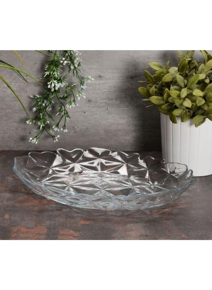 Paşabahçe 10717 Estrella 33 Cm Oval Glass Boat Serving Fruit Plate  - Image 1