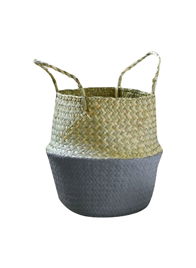 HONEYBEE Sturdy Open Top Design Laundry Hamper with Handle Brown and Blue 25 x 24 x 24 cm SSB0124A-A - Image 1