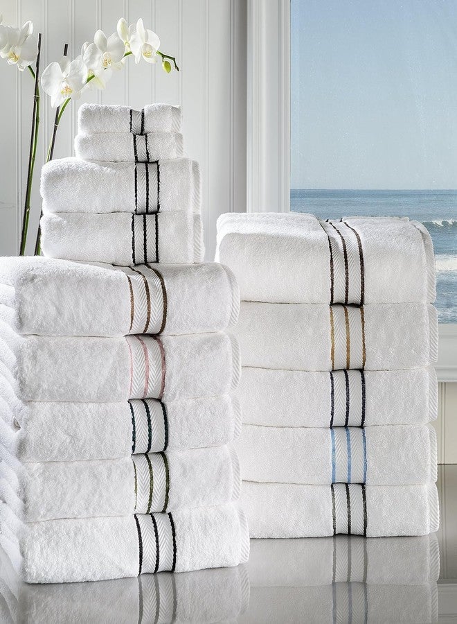 SIMPLI-MAGIC 79508 8-Piece Premium Set, 2 Bath, 2 Hand, 4 Wash Cloths, 100% Ring Spun Cotton Highly Absorbent Towels for Bathroom, Gym, Hotel, and Spa, (2) 27" X 54" (2) 16" x 30" (4) 13" x 13", Blue - Image 2