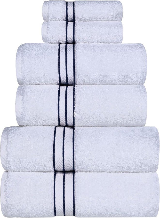 SIMPLI-MAGIC 79508 8-Piece Premium Set, 2 Bath, 2 Hand, 4 Wash Cloths, 100% Ring Spun Cotton Highly Absorbent Towels for Bathroom, Gym, Hotel, and Spa, (2) 27" X 54" (2) 16" x 30" (4) 13" x 13", Blue - Image 1
