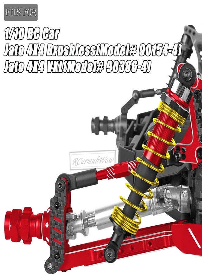 RCarmubWow RC Shock Absorber Upgrades Part for 1/10 Jato 4X4 Brushless,Jato 4X4 VXL,Alloy Aluminium Shocks Front Rear,Replace #7462,Red - Image 2