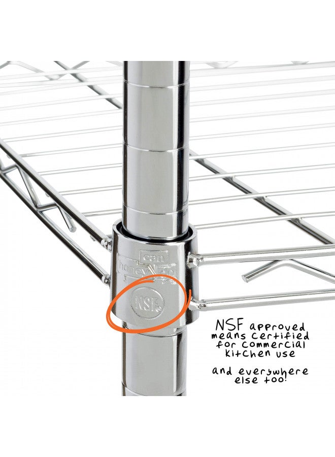 Honey Can Do Honey-Can-Do, 5-Tier Chrome Heavy-Duty Adjustable Shelving Unit with 200-lb Per Shelf Weight Capacity - Image 5