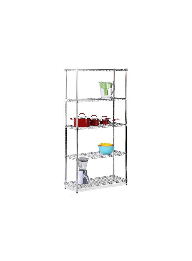 Honey Can Do Honey-Can-Do, 5-Tier Chrome Heavy-Duty Adjustable Shelving Unit with 200-lb Per Shelf Weight Capacity - Image 1