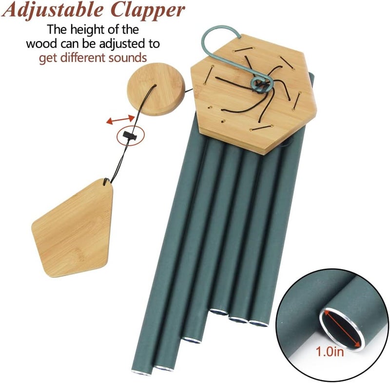 Howarmer Wind Chimes Outdoor Deep Tone, 36 Inches Large WindChimes Outdoor Sympathy Windchime for Mom/Housewarming/Christmas, Garden Chimes for Outside Decoration. Green - Image 3