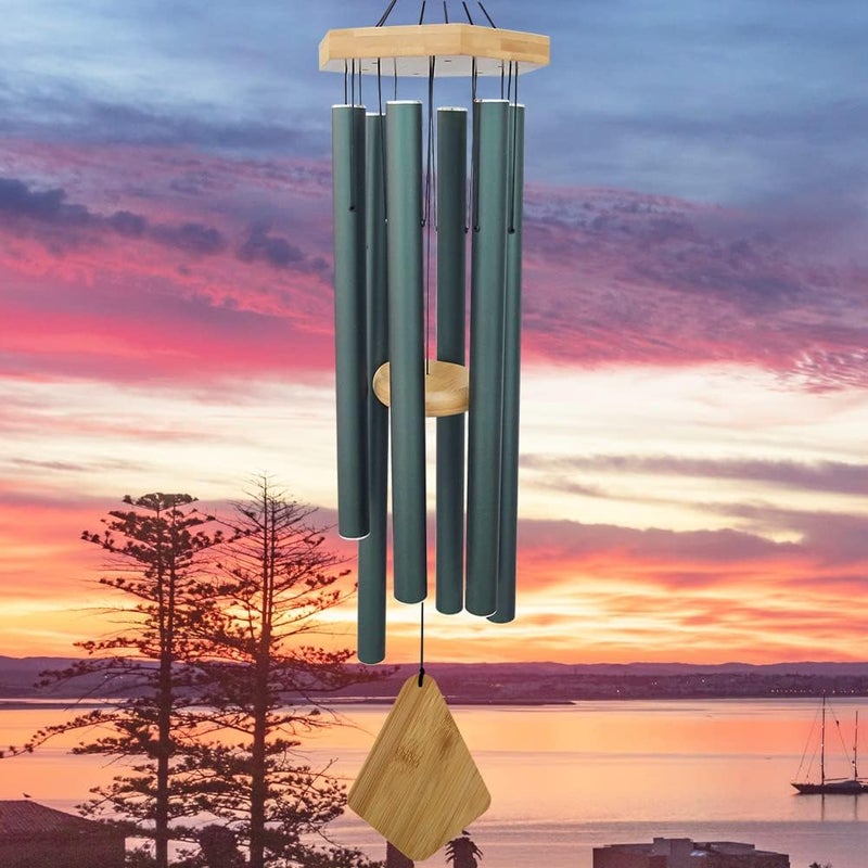 Howarmer Wind Chimes Outdoor Deep Tone, 36 Inches Large WindChimes Outdoor Sympathy Windchime for Mom/Housewarming/Christmas, Garden Chimes for Outside Decoration. Green - Image 1