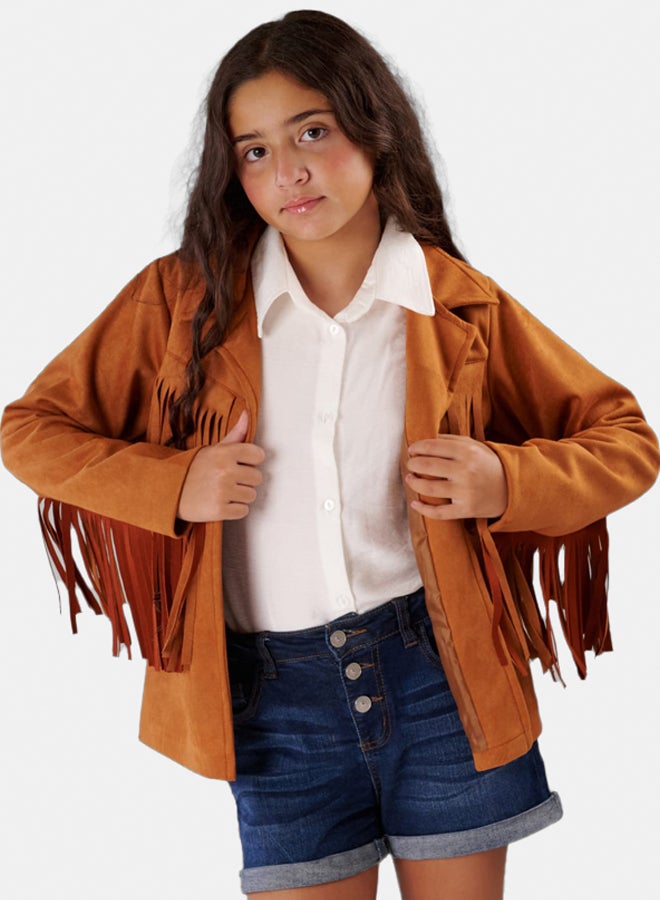 روكيدو فيست قطيفة طويل الأكمام بشراشيب - Image 3