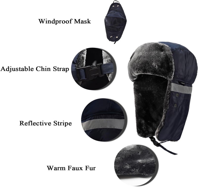 FENELY Winter Trapper Hats Ushanka Russian- Men Women Trooper Ear Flaps Hunting Face Masks Ski Snow Cold Weather - Image 5