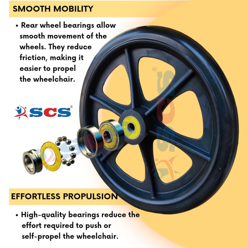 SCS Wheelchair Front Wheel Tyre Castor (7 Inches - Bearing) - Image 4