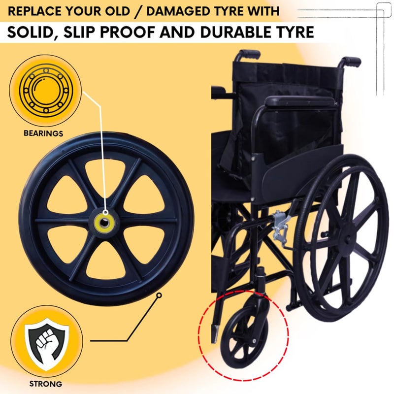 SCS Wheelchair Front Wheel Tyre Castor (7 Inches - Bearing) - Image 5