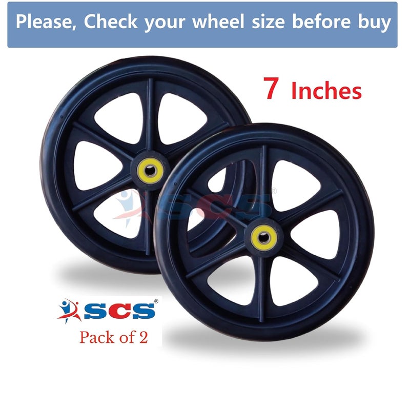 SCS Wheelchair Front Wheel Tyre Castor (7 Inches - Bearing) - Image 2