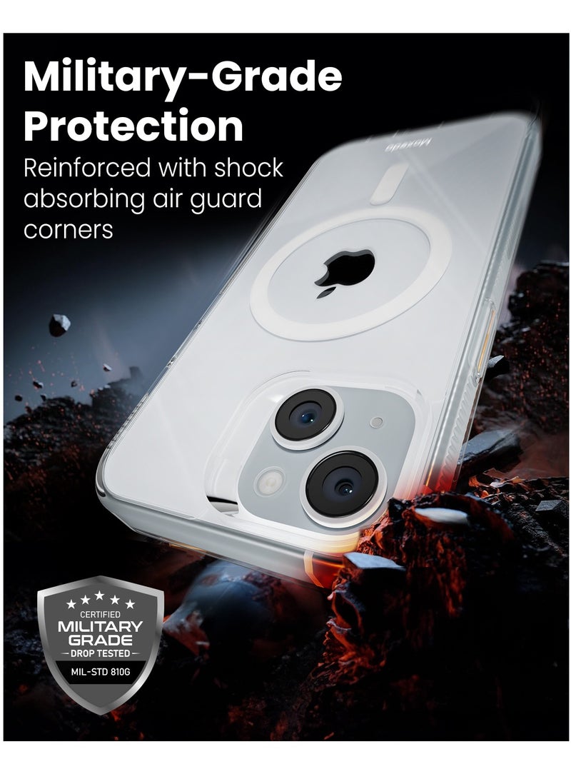 Moxedo Magnetic Protective Case 360 Protection Clear Case Hard PC with Built-in Strong Magnets Compatible with Magnetic Safe Designed for iPhone 15 6.1 inch (White) - Image 5