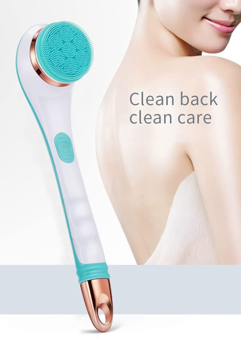 Electric Body Brush: 14.6-Inch Green Rechargeable Cordless - 360° 11,500 RPM Spa-Level Deep Cleansing Rotating Brush for Travelers, Home Users And Flexibility-Challenged Users - Image 5