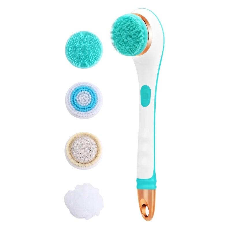 Electric Body Brush: 14.6-Inch Green Rechargeable Cordless - 360° 11,500 RPM Spa-Level Deep Cleansing Rotating Brush for Travelers, Home Users And Flexibility-Challenged Users - Image 1