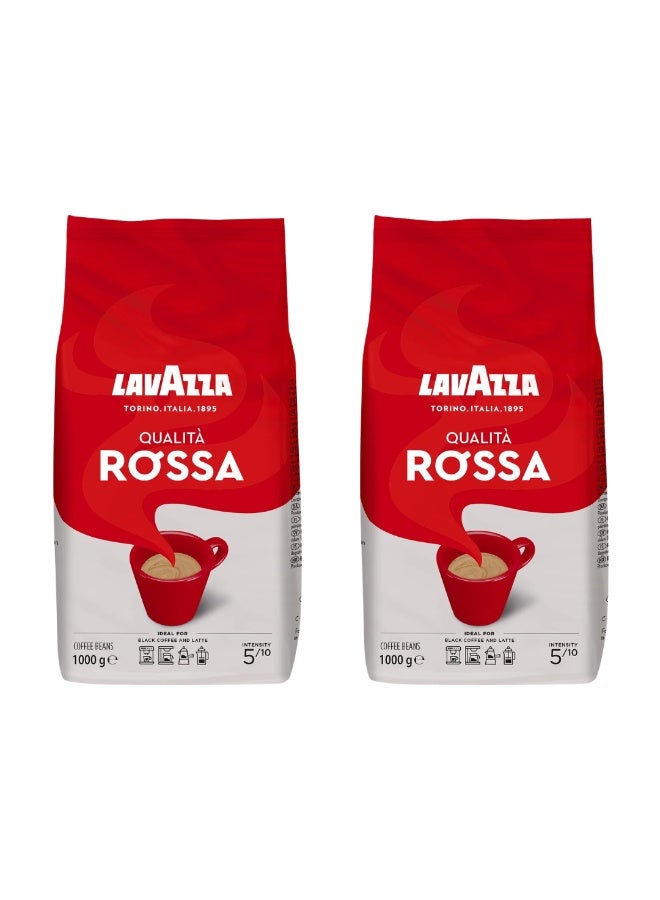 Lavazza Qualita Rossa Coffee Beans 1kg (Pack of 2) - Image 1