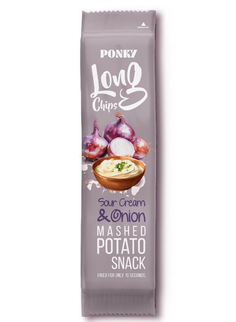 SOUR CREAM & ONION LONG POTATO CHIPS - 75 Gram