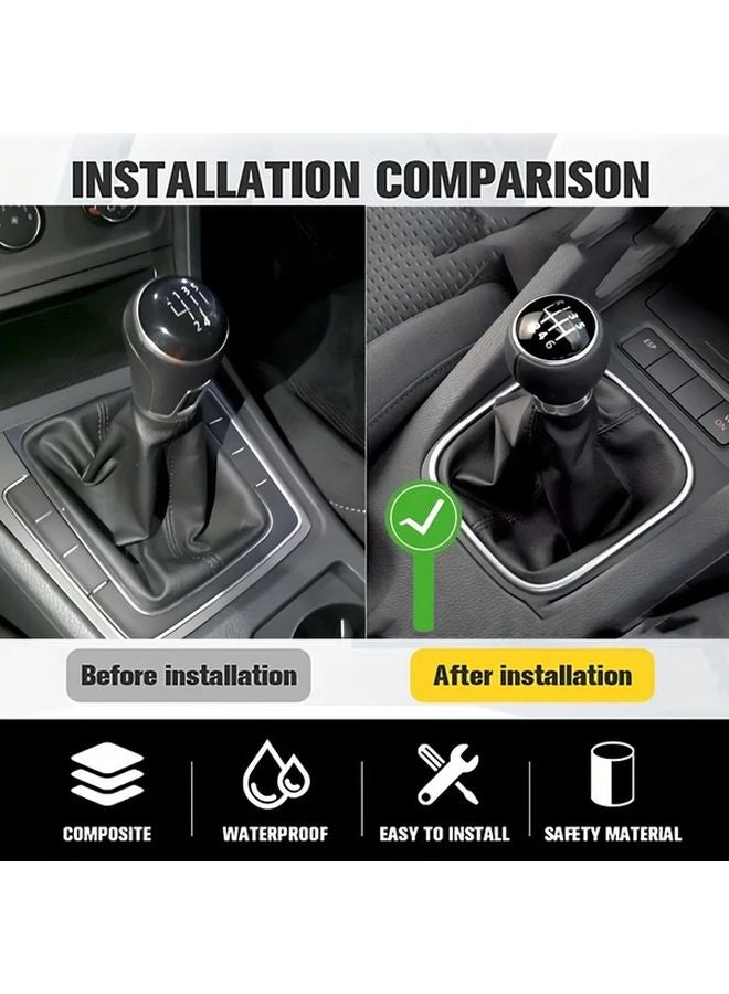 5 Speed Stick Shift Knob With Faux Leather Boot For Volkswagen Golf MK5 MK6 Jetta - Image 4