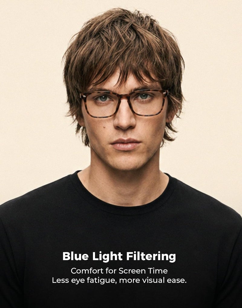 Blue Light Blocking Glasses for Women Men Square Frame Nerd Eyeglasses Anti Blue Ray Computer Screen Glasses - Image 3