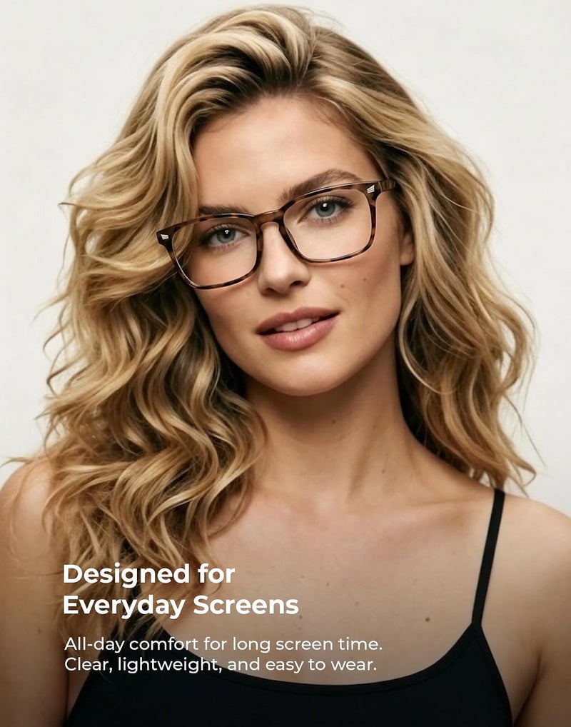 Blue Light Blocking Glasses for Women Men Square Frame Nerd Eyeglasses Anti Blue Ray Computer Screen Glasses - Image 2