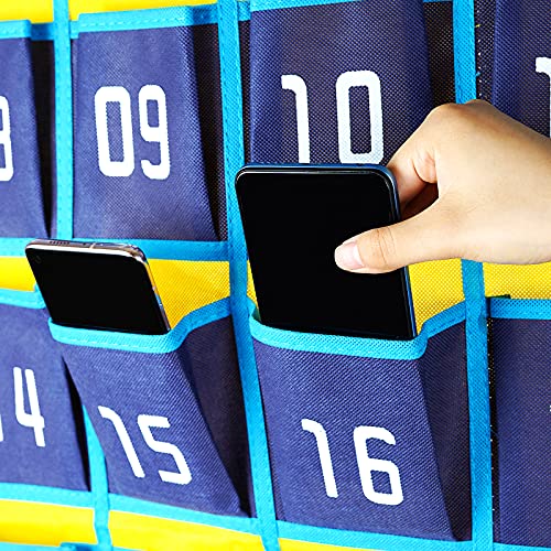 Loghot Classroom Accessories Closet Pocket Chart for Cell Phones Holder Wall Door Hanging Organizer (36 Pockets Blue) - Image 4