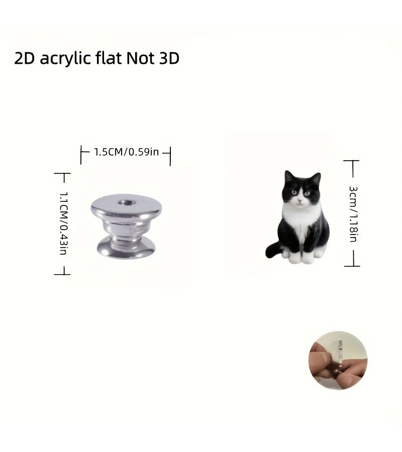 2pcs Black Cat Toilet Flush Button Decorative 2D Adhesive Sticker - Image 1
