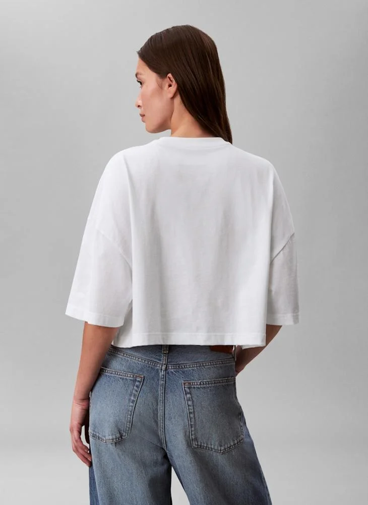 Calvin Klein Jeans Casual Boxy Crop Monologo T-Shirt
