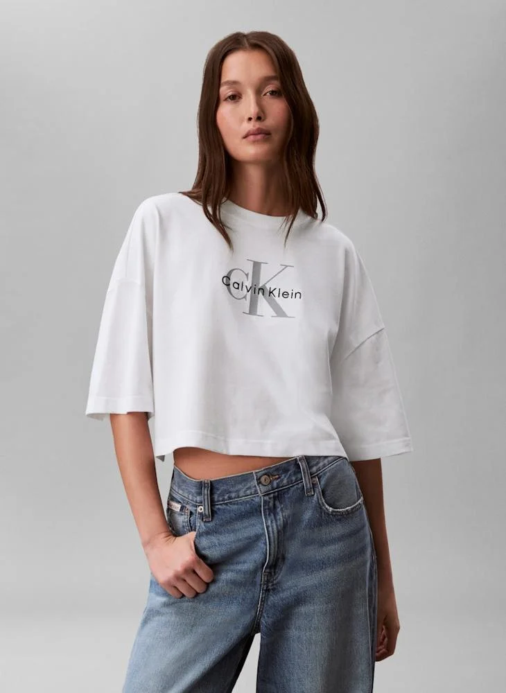 Calvin Klein Jeans Casual Boxy Crop Monologo T-Shirt