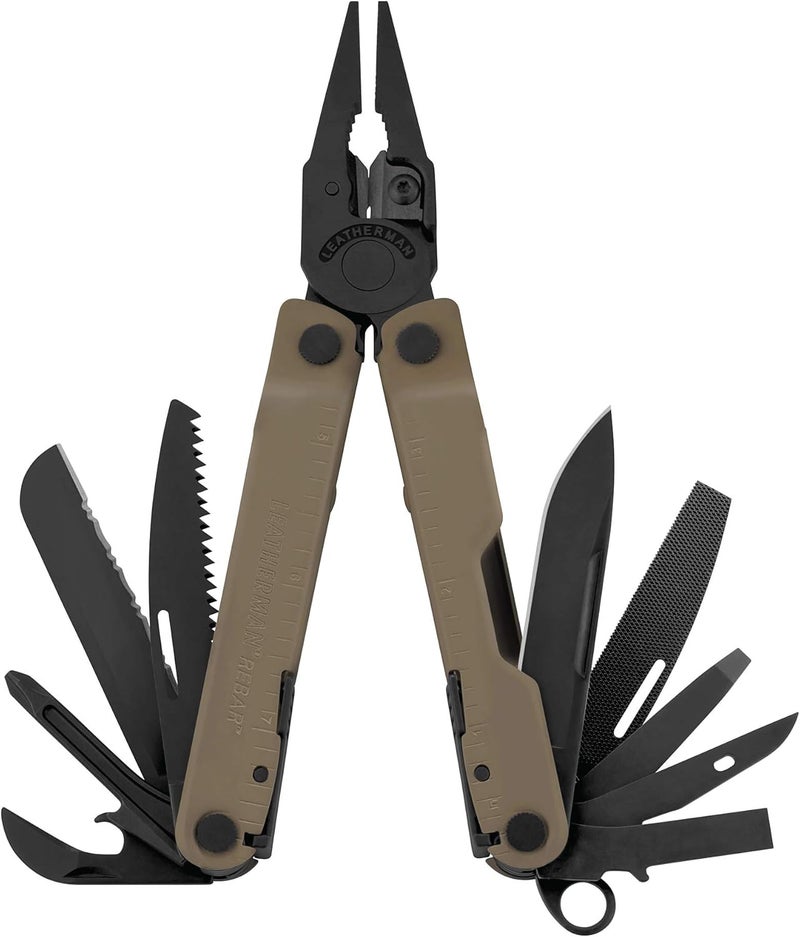 LEATHERMAN أداة متعددة الاستخدامات ريبار مع قواطع أسلاك قابلة للاستبدال ومنشار، تان كايوتي - Image 1