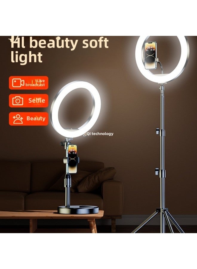 Shuotu Live Light Supplementing Light Anchor Special Small Desktop Live Bracket Lighting Photography Arrangement Soft Light Photography-Specification:Portable Chuck Type + 16cm Beauty Lamp  - Image 2